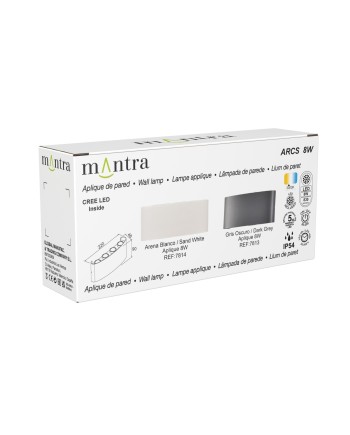 ARCS * APLIQUE EXTERIOR LED 8*1W 3000K BLANCO